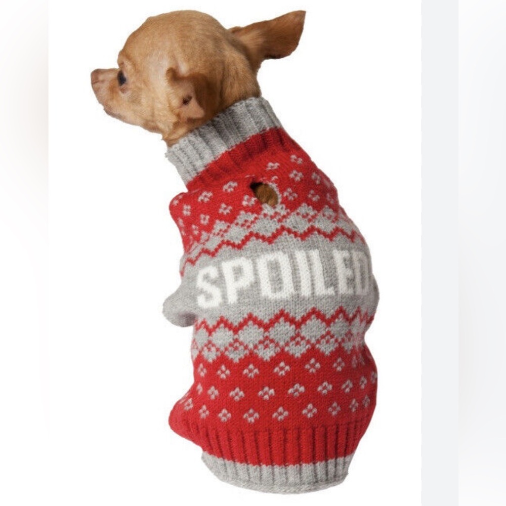 Vibrant Life Spoiled Holiday Dog Sweater NWT